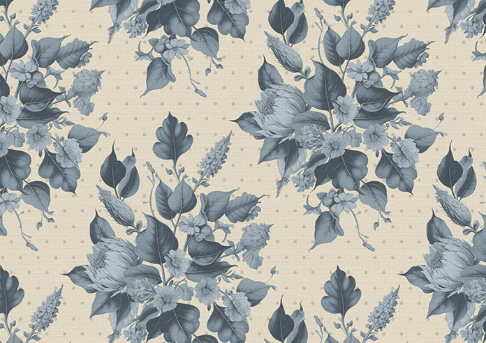 Pensford, Penn Bouquet Raffs Blue - Made to Measure Curtains - Image 8
